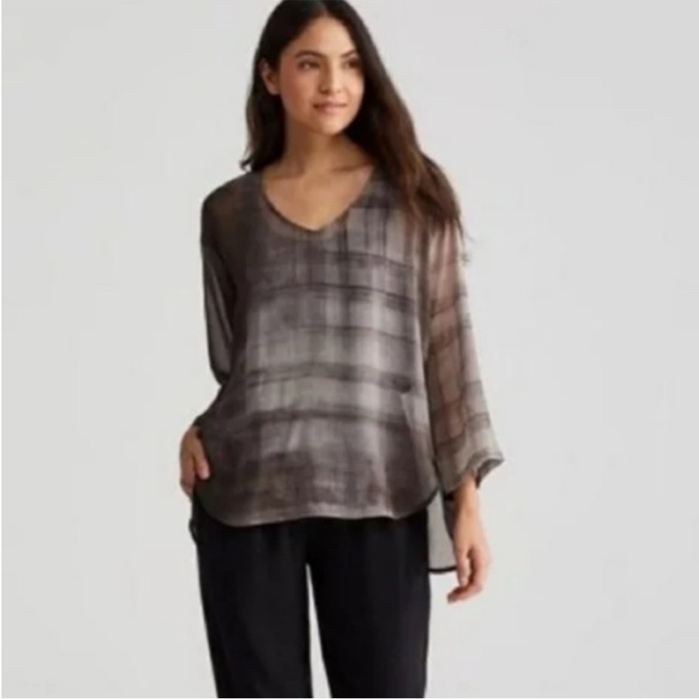 Eileen Fisher Sheer Silk Blouse